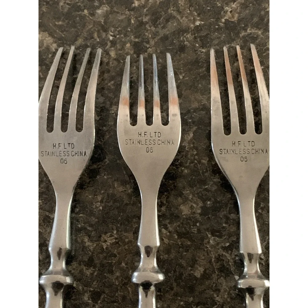 Hampton Silversmiths BISTRO BLACK Dinner Forks Lot Set of 4 Stainless